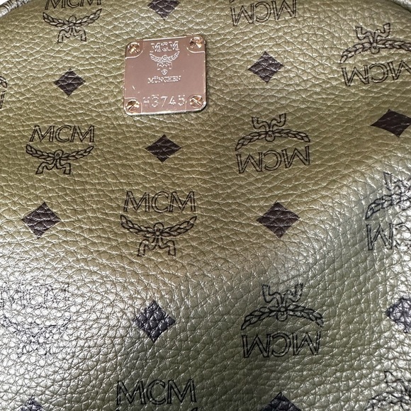 MCM Dark Green Logo Backpack main image 6